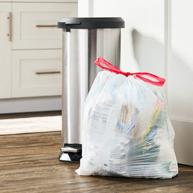 Alt view image 3 of 6 - Great Value Strong Flex Medium Drawstring Garbage Bags 8gal 40Count
