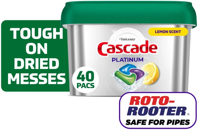 Main image of Cascade Platinum Dishwasher Pods, Lemon, 40 Count