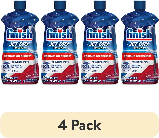 Main image of Finish Jet-Dry Rinse Aid, Dishwasher Rinse Agent and Drying Agent (4 Pack), 8.45fl oz
