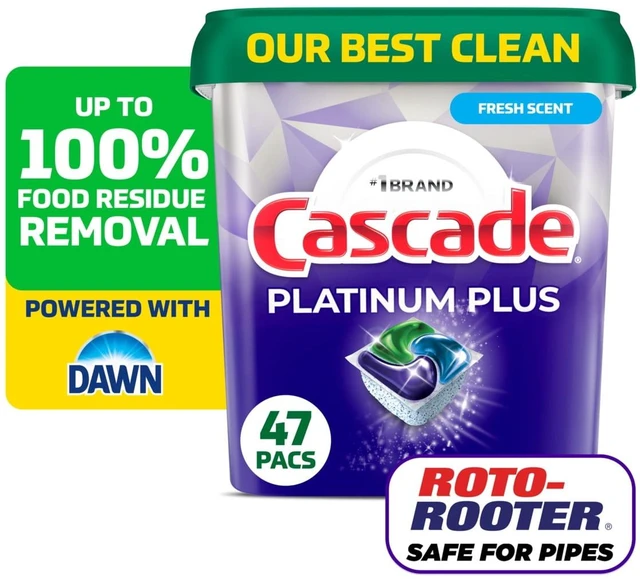 Main image of Cascade Platinum Plus Dishwasher Pods, Mountain, 47 Count
