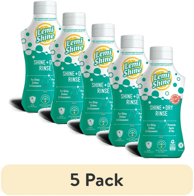 Main image of Lemi Shine Shine + Dry Dishwasher Rinse Aid, 5 Pack, 8.45 oz Each