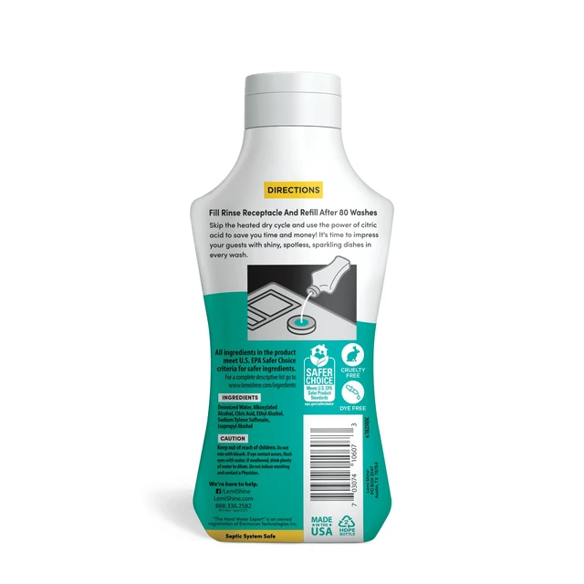 Alt view image 3 of 5 - Lemi Shine Shine + Dry Dishwasher Rinse Aid, 5 Pack, 8.45 oz Each
