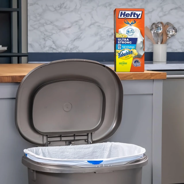 Alt view image 5 of 6 - Hefty Ultra Strong 13 Gallon Tall Kitchen Trash Bags, White, Fabuloso Lemon Scent, 40 Count