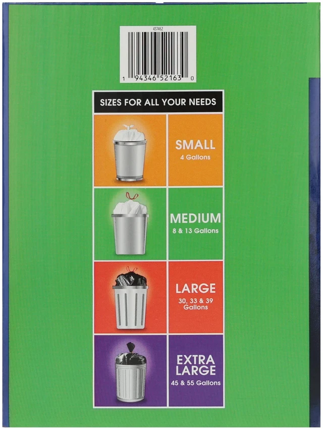 Alt view image 4 of 5 - Great Value 13-Gallon Strong Flex Tall Kitchen Drawstring Trash Bags, 200 Count