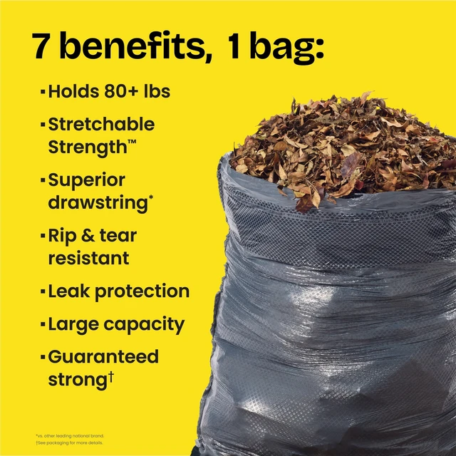 Alt view image 3 of 5 - Glad Heavy Duty ForceFlex 30-Gallon Drawstring Large Black Trash Bags, 40 Count