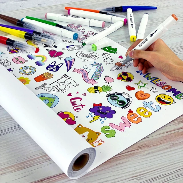 Alt view image 4 of 6 - ArtSkills Banner Paper Roll, 24" x 75 ft, White Drawing & Craft Paper for Kids, Classrooms, Projects