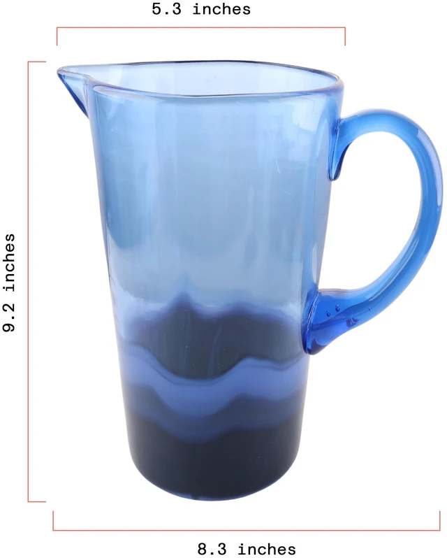 Alt view image 3 of 6 - Beautiful by Drew Barrymore 2.3 Gal Acrylic Colorblock Pitcher, Blue