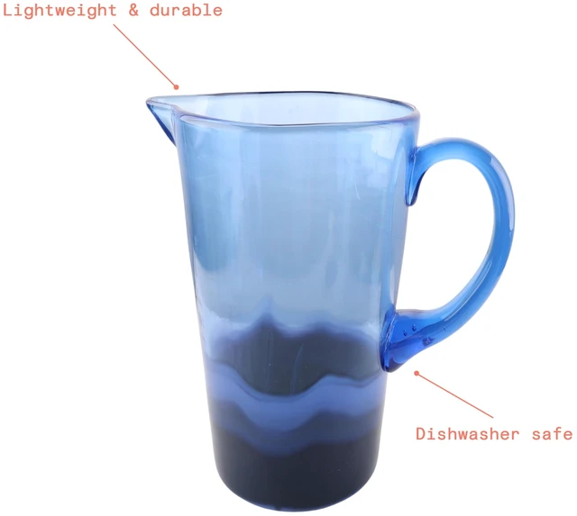 Alt view image 6 of 6 - Beautiful by Drew Barrymore 2.3 Gal Acrylic Colorblock Pitcher, Blue