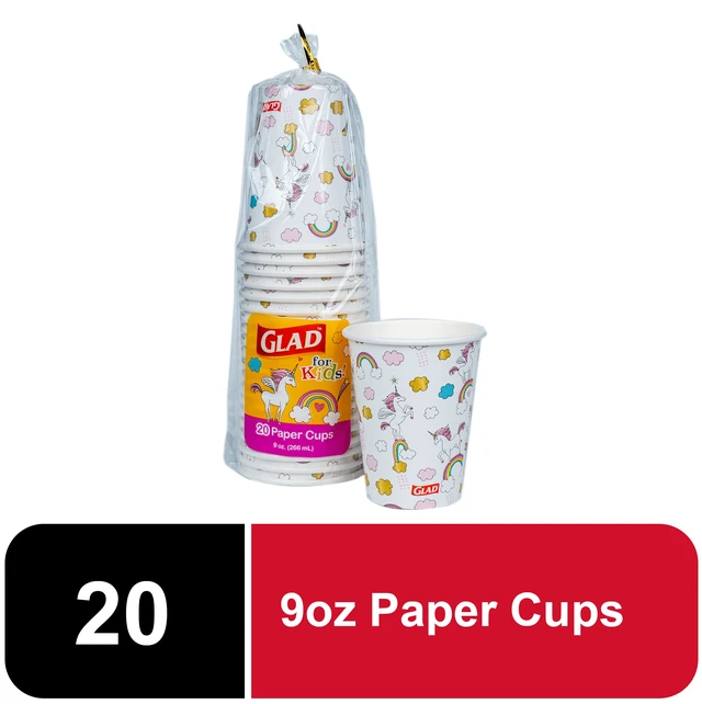 Alt view image 3 of 5 - Glad Kids Unicorns Paper Cups, 9oz, 20ct, 4 Pack
