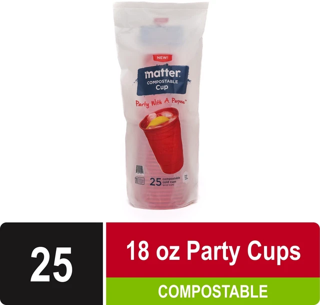 Main image of Matter Compostable Red Disposable Cups, 18 oz, 25 Count