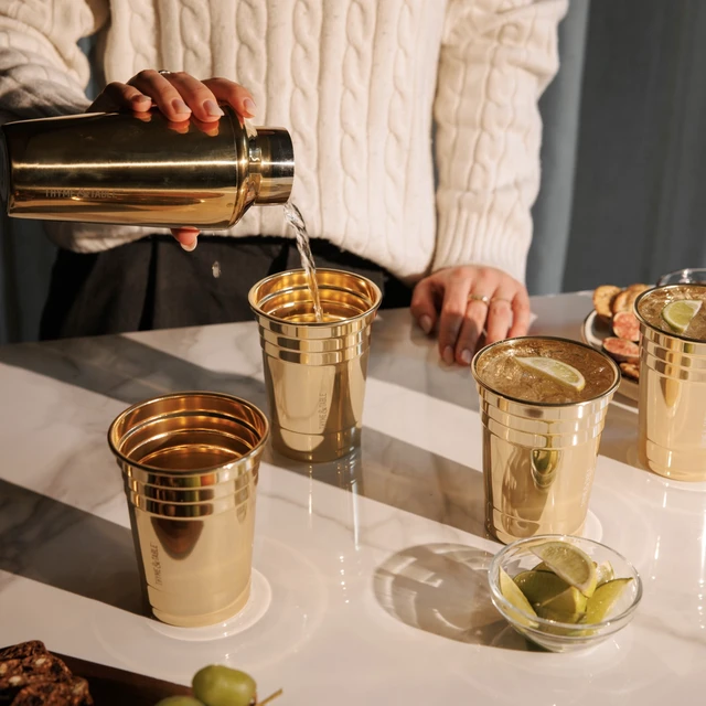 Alt view image 3 of 4 - Thyme & Table 17fl oz Gold Party Cups, Set of 4