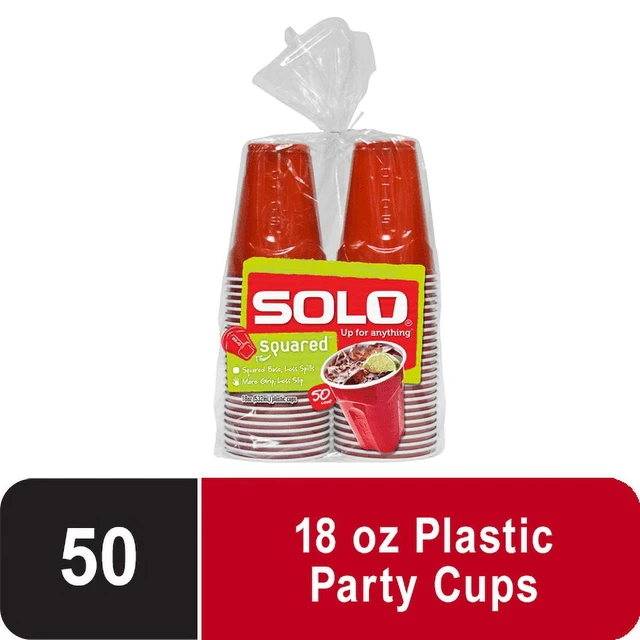 Alt view image 3 of 5 - Red Solo 18 oz Plastic Disposable Cups, 50 Count