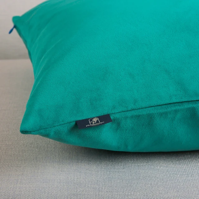 Alt view image 5 of 7 - Phantoscope Soft Silky Velvet Series Square Decorative Throw Pillow Cushion, 18" x 18", Turquoise, 2 Pack