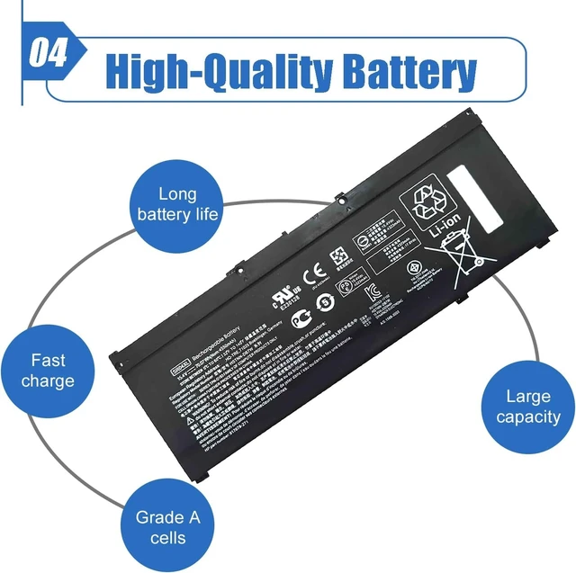 Alt view image 11 of 12 - Dentsing SR04XL SR03XL 917724-855 Laptop Battery Replace for HP Omen 15 15-CE0XX 15-DC0XX 15-CE198WM 15-CE015DX Pavilion 15-CB0XX 15-CB041NR 15-CX0056WM Series l08855-855