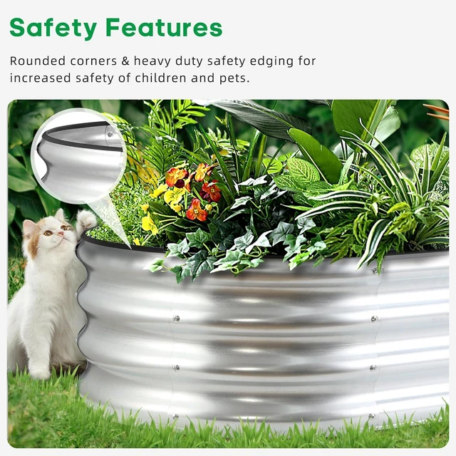 Alt view image 12 of 14 - JERIA Raised Garden Bed,Galvanized Raised 2 Pcs 4×2×1ft Planter Boxes Outdoor with Easy Assembly, Large Garden Bed for Vegetables, Fruits, Flower
