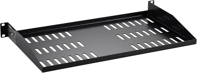 Alt view image 11 of 14 - VEVOR 2PCS 1U Server Rack Shelf, Universal Vented Rack Mount Cantilever Tray for 19 inch Network Equipment Rack & Cabinet, 10" Deep Rack Mount Shelf, Weight Capacity 50 lbs Wall Mount Rack Shelf