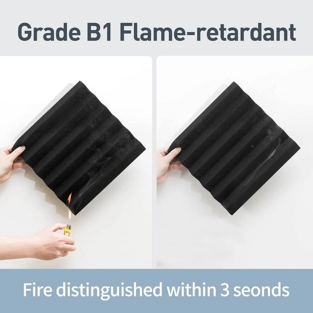 Alt view image 11 of 14 - Sound Proof Foam Panels - 12 x 12 x 2 Inches 36 Pack Wedges Acoustic Foam Panels Sound Proofing Padding for Walls and Ceiling High Density Foam Studio Foam (Black)