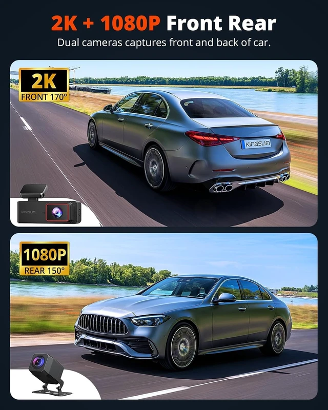 Alt view image 10 of 14 - Wireless Dash Cam Front and Rear 2K, WiFi APP Dash Camera for Cars with 1.5'' Screen, Mini Dashcam Front and Back Support G-Sensor/Time Lapse 2 Kinds Parking Monitor