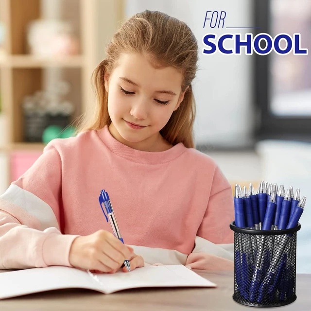 Alt view image 11 of 14 - Fainne 200 Pack Retractable Ballpoint Pen 1.0 mm Medium Point Refillable Smooth Click Writing Pens With Grip for Work Journal Writing Office School Supplies(Blue Ink)