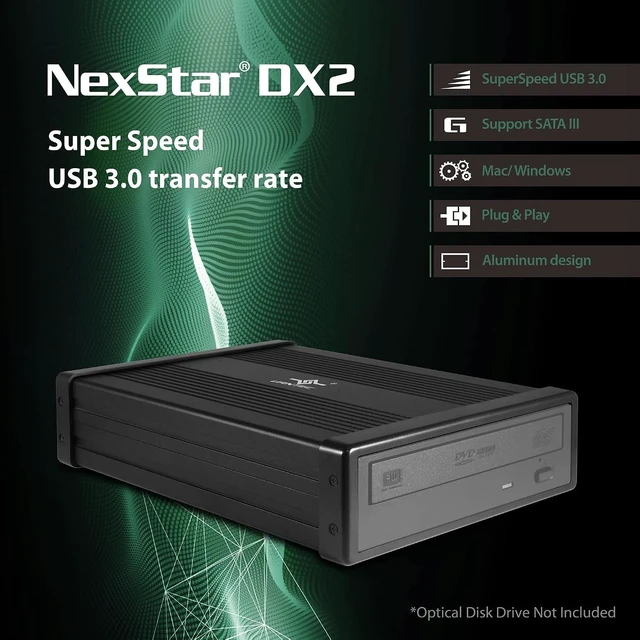 Alt view image 9 of 14 - Vantec NexStar DX2 USB 3.0 External Enclosure Design for 5.25" Blu-Ray/CD/DVD SATA Drive, Second Generation of DX, No Drivers Needed, Aluminum Alloy (NST-540S3-BK)
