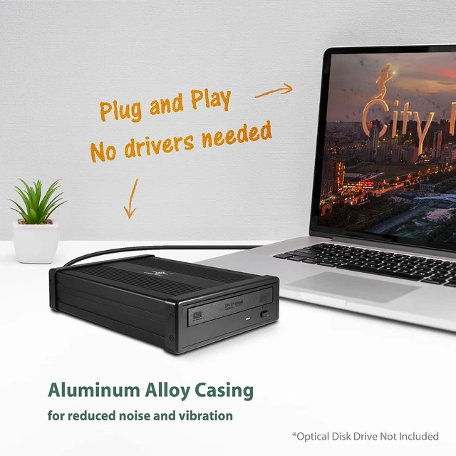 Alt view image 10 of 14 - Vantec NexStar DX2 USB 3.0 External Enclosure Design for 5.25" Blu-Ray/CD/DVD SATA Drive, Second Generation of DX, No Drivers Needed, Aluminum Alloy (NST-540S3-BK)