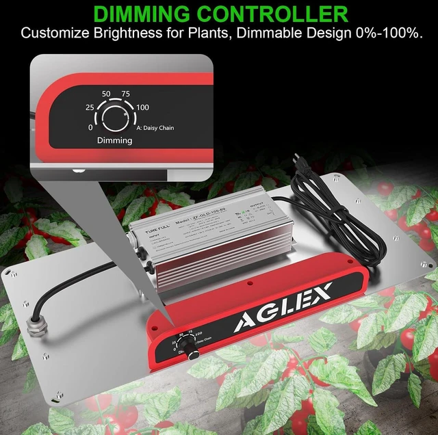 Alt view image 13 of 14 - AGLEX K1000 LED Grow Light, Grow Light with Daisy Chain & Dimmable, Full Spectrum Plant Grow Lights for Hydroponic Indoor Plants Seeding