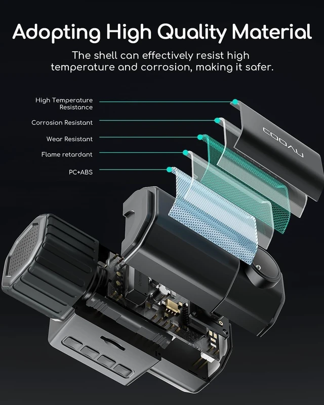 Alt view image 12 of 14 - COOAU Dual Dash Cam 2.5K+1080P, Dash Cam Front and Inside, Built-in GPS and WI-FI, Dash Camera for Cars, Perfect for Uber and Taxi Drivers, Night Vision, Accident Record, 24Hr Parking Mode