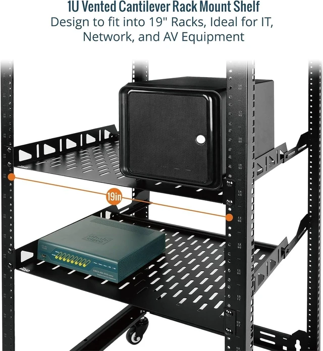 Alt view image 11 of 14 - Tecmojo 1U Rack Shelf,19 inch Rack Shelf 12 inch Depth,Rack Mount Shelf with Anti-Slip Stops,Server Rack Shelf and Network Shelf for 19 in Equipments, 110lbs Capacity of Vented 1U Shelf,No Lip(2 Pack)