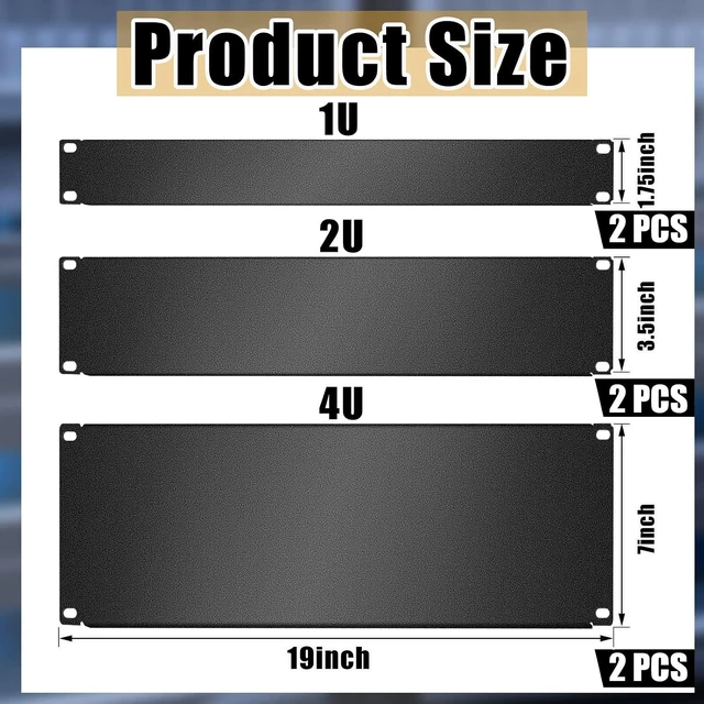 Alt view image 8 of 12 - Zhengmy 1u,2u,4u Blank Panel Metal Rack Mount Filler Mount Panel Spacer 19 Inches Rack Blanking Kit for Enclosure Server Cabinet Black(6 Pieces)