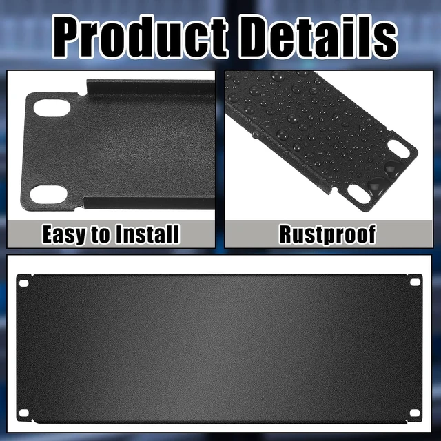 Alt view image 10 of 12 - Zhengmy 1u,2u,4u Blank Panel Metal Rack Mount Filler Mount Panel Spacer 19 Inches Rack Blanking Kit for Enclosure Server Cabinet Black(6 Pieces)