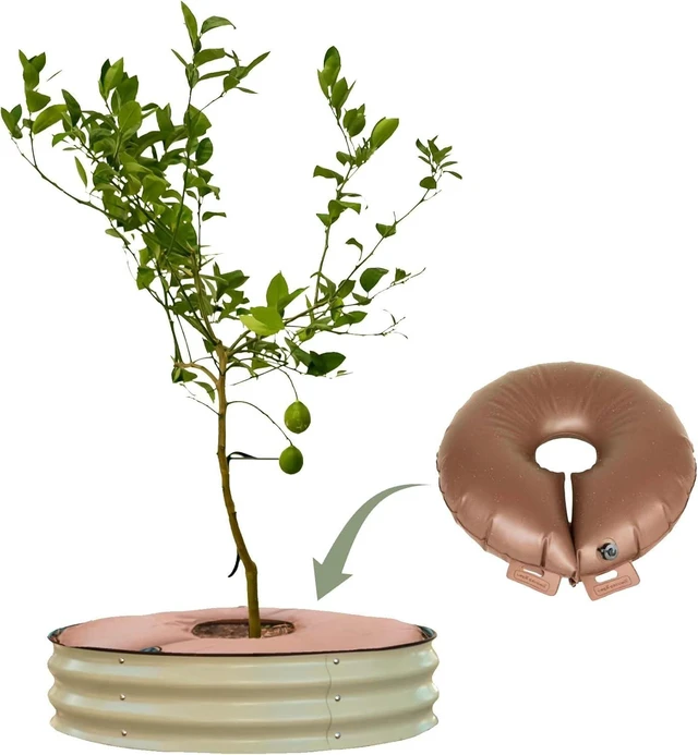 Alt view image 8 of 14 - Vego garden Raised Garden Bed 8 Tall Tree Surround with Watering Ring, Pearl White