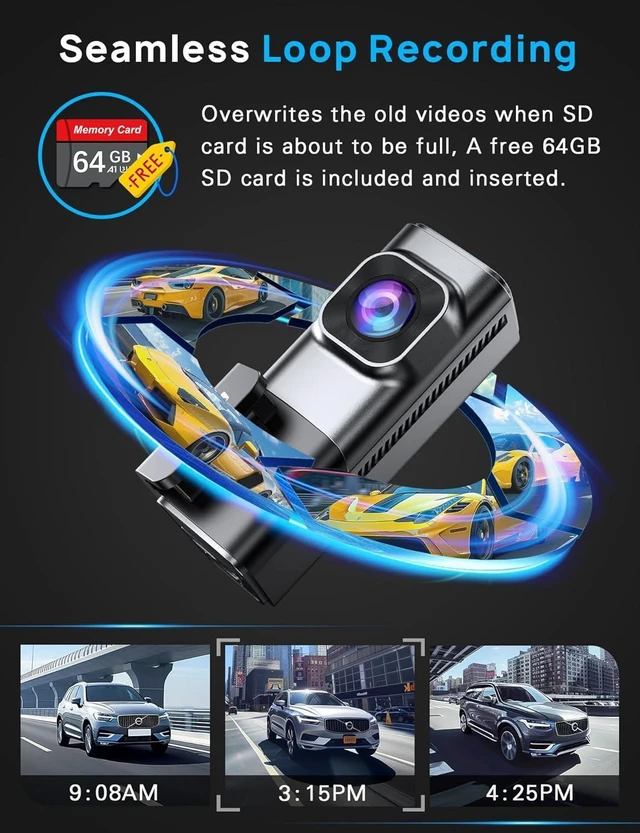 Alt view image 12 of 14 - Navycrest 4K Dash Cam Front and Rear with 64GB Card, Built-in 5G WiFi, Dash Camera for Cars 4K Front and 1080P Rear, Dashcams for Cars Loop Recording, Gravity Sensor, 24-Hours Parking Mode