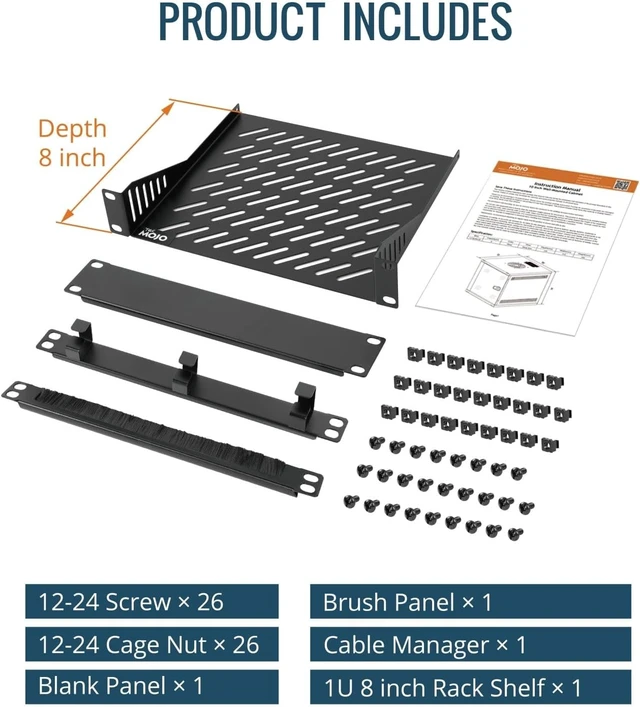 Alt view image 12 of 12 - Tecmojo 6U 10 inch Rack, Wall Mount Network Cabinet Set,12.3W x 13D x 11.8H- Load Capacity 110Lbs(50 kg),Black 10" Wall Housing Server Rack Set