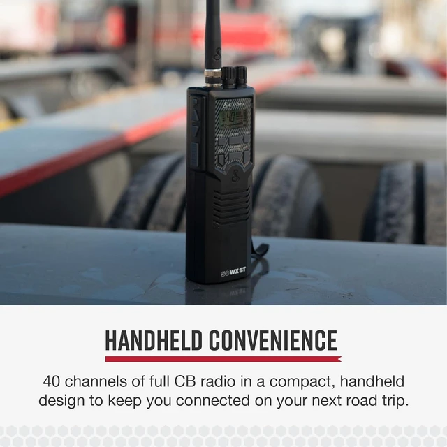 Alt view image 9 of 14 - Cobra HH50WXST Handheld CB Radio - Emergency Radio with Access to Full 40 Channels and NOAA Alerts, Earphone Jack, 4 Watt Power Output, Noise Reduction and Dual Channel Monitoring, Black