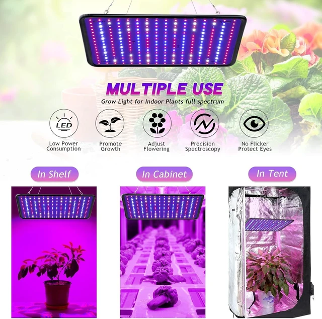 Alt view image 11 of 12 - Grow Light for Indoor Plants - SERWING 200W LED Grow Light Full Spectrum, Plant Growing Lamp for Indoor Cultivation, Greenhouse, Grow Tent, Hydroponics (Full Spectrum)