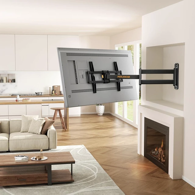 Alt view image 14 of 14 - Perlegear Corner TV Wall Mount Long Arm TV Mount Bracket for 32-75 Inch TVs-Full Motion TV Wall Mount with 32.37 Extension & Swivel Articulating Arm & Tilt, MAX VESA 600x400mm, Holds up to 100 lbs