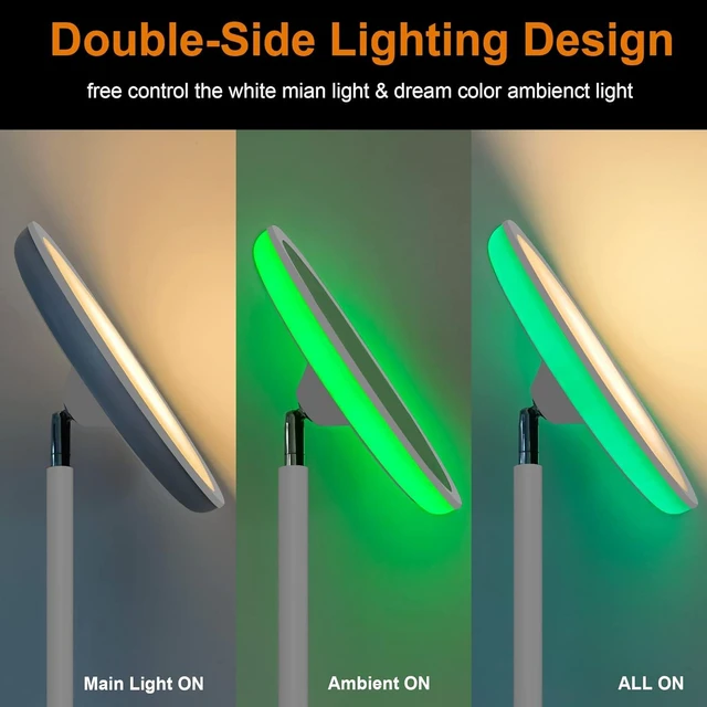 Alt view image 8 of 12 - Bright Floor Lamp,42W 3700LM LED Torchiere Floor Lamps for Living Room, 71in. Modern Tall Standing Light with Remote,Color & Brightness Dimmable Sky Light,1/2/3H Timer for Bedroom,Office(White)