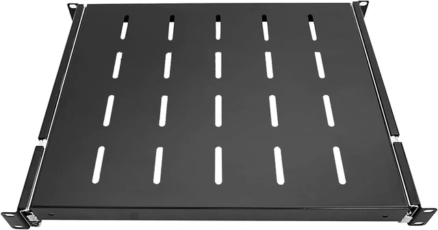 Alt view image 5 of 6 - 1U Sliding Rack Shelf 19" Server Rack Mount Cabinet 14"-22" Adjustable Depth 4 Post