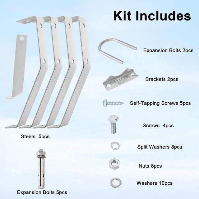 Alt view image 12 of 14 - XRDS-RF Antenna Wall Mount - 10 Inch Heavy-Duty Stand Off Wall Mast Mount Windproof Mounting Bracket for TV Antenna Mast (2-Leg + 3-Leg)