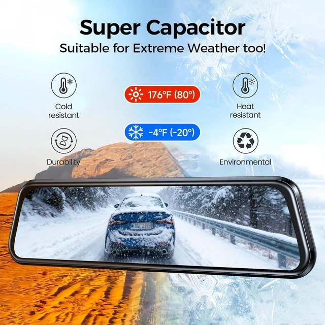Alt view image 13 of 14 - Mirror Dash Cam,Rear View Mirror Camera,10'' Smart Touch Screen,Dash Camera for Cars,G-Sensor,Loop Recording,Car Camera with Free 32GB Card