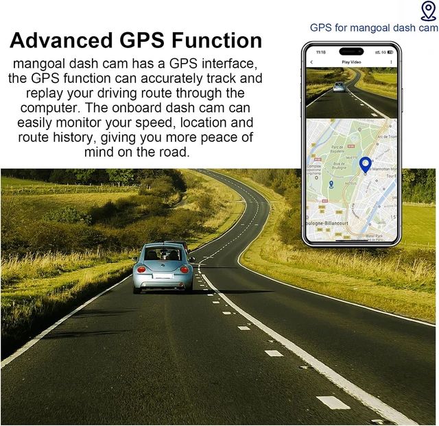 Alt view image 10 of 12 - GPS for mangoal Dash cam, Long Battery, Directly Plug in mangoal Dash cam