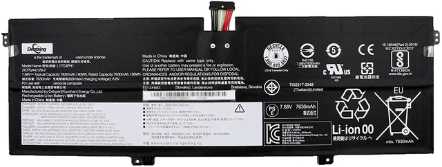 Alt view image 3 of 3 - L17c4ph1 (7.68V 60Wh/7820Mah 4-Cells) Laptop Battery Compatible With Lenovo Yoga 7 Pro Pro-13Ikb C930-13Ikb 81C4 Yoga C930-13Ikb Glass 81Eq Series Notebook 5B10q82425 L17m4ph1 5B10q82426