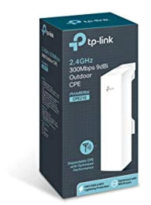 Alt view image 7 of 10 - TP-Link 2.4GHz N300 Long Range Outdoor CPE for PtP and PtMP Transmission | Point to Point Wireless Bridge | 9dBi, 5km+ | Passive PoE Powered w/ Free PoE Injector | Pharos Control (CPE210) (CPE210)