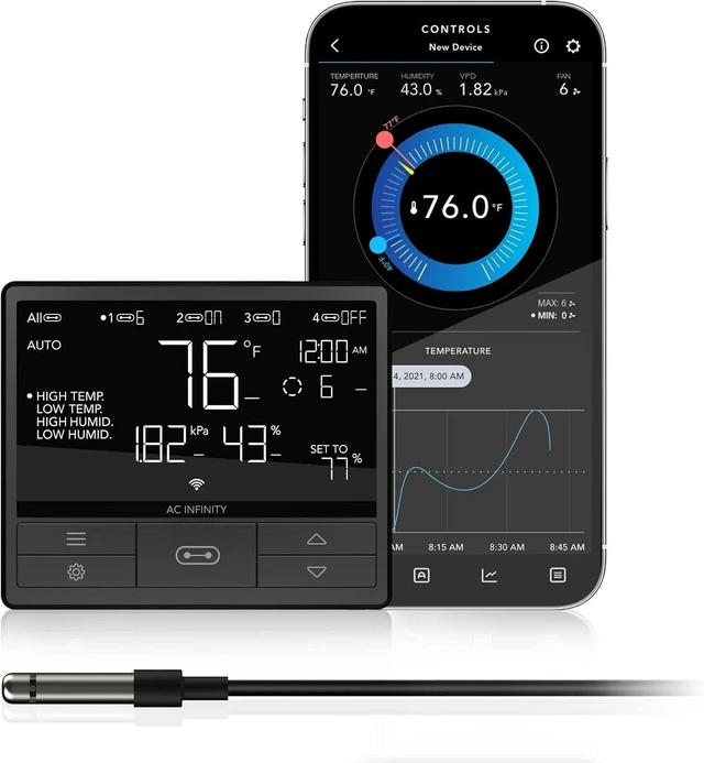 Alt view image 8 of 14 - AC Infinity Controller 69 PRO, Smart Environmental Controller with Temperature, Humidity, VPD, Timer, Cycle, Schedule Controls, for Grow Tent Cooling Ventilation Lighting