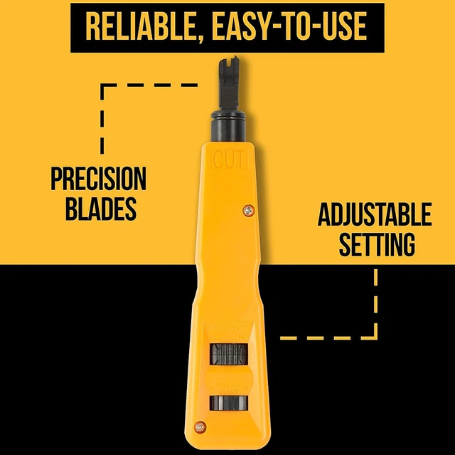 Alt view image 12 of 14 - Professional Network Tool Kit 15 In 1 - RJ45 Crimper Tool Cat 5 Cat6 Cable Tester, Gauge Wire Stripper Cutting Twisting Tool, Ethernet Punch Down Tool, Screwdriver, Knife