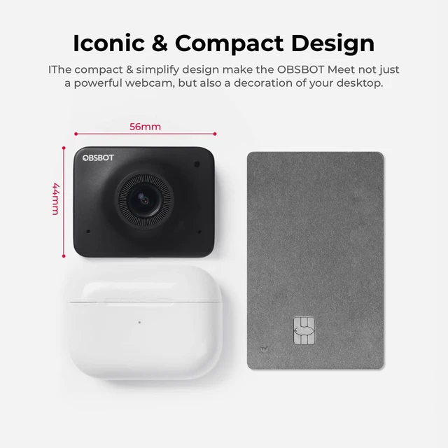 Alt view image 14 of 14 - OBSBOT Meet 1080P 60FPS Webcam, Full HD Auto-Focus & AI-Powered Framing Computer Camera, Background Replacement, HDR, Adjustable FOV, Webcam for Conferencing, Video Calling, Live Sreaming, PC, Laptop