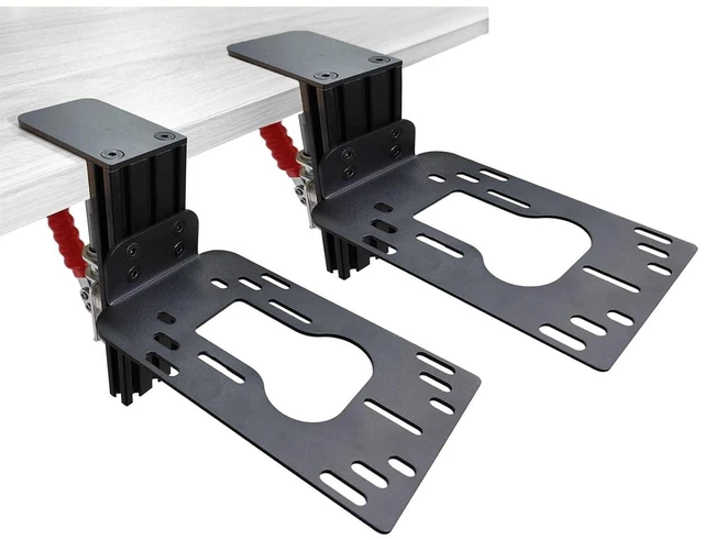 Alt view image 7 of 12 - 2 Set Hotas Desk Mount for Flight Simulator Controls - Compatible with Thrustmaster Sol R2/R1, Hotas 4/X/One/Stick X/T-16000M Flight Throttle and Joystick Hotas Flight Sim Controller Holder