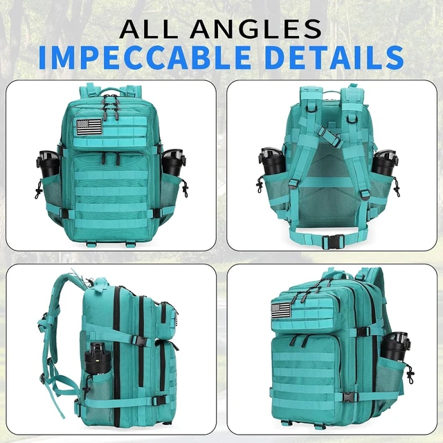 Alt view image 4 of 7 - 45L Lake Blue Backpack, 3 Day Molle Pack, Large Bug Out Bag, Hiking Backpack Cycling Backpack Daypack Travel Sports For Camping Hiking Outdoor Sports For Birthdays Gift School Backpacks