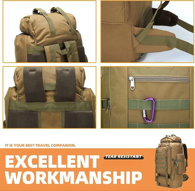 Alt view image 5 of 7 - 100LCamping Hiking Backpack Outdoor Mountaineering Sports Bag Camping Backpack