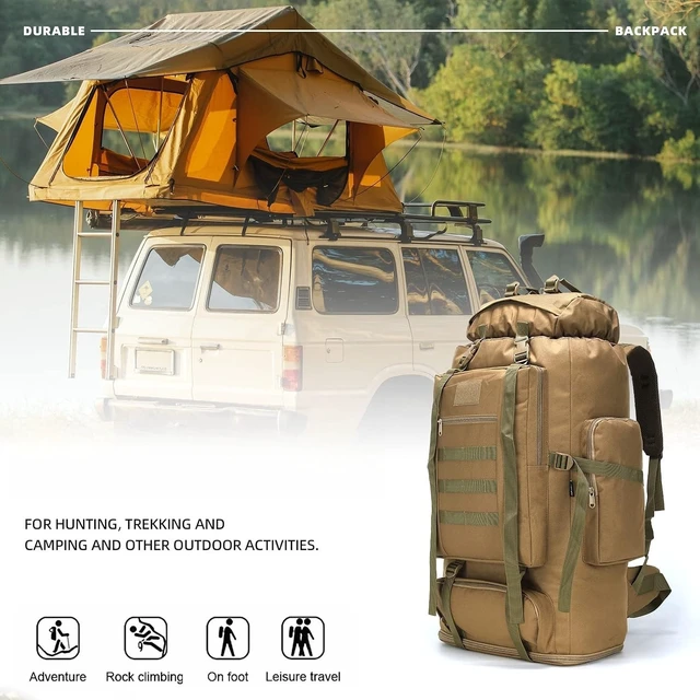 Alt view image 6 of 7 - 100LCamping Hiking Backpack Outdoor Mountaineering Sports Bag Camping Backpack